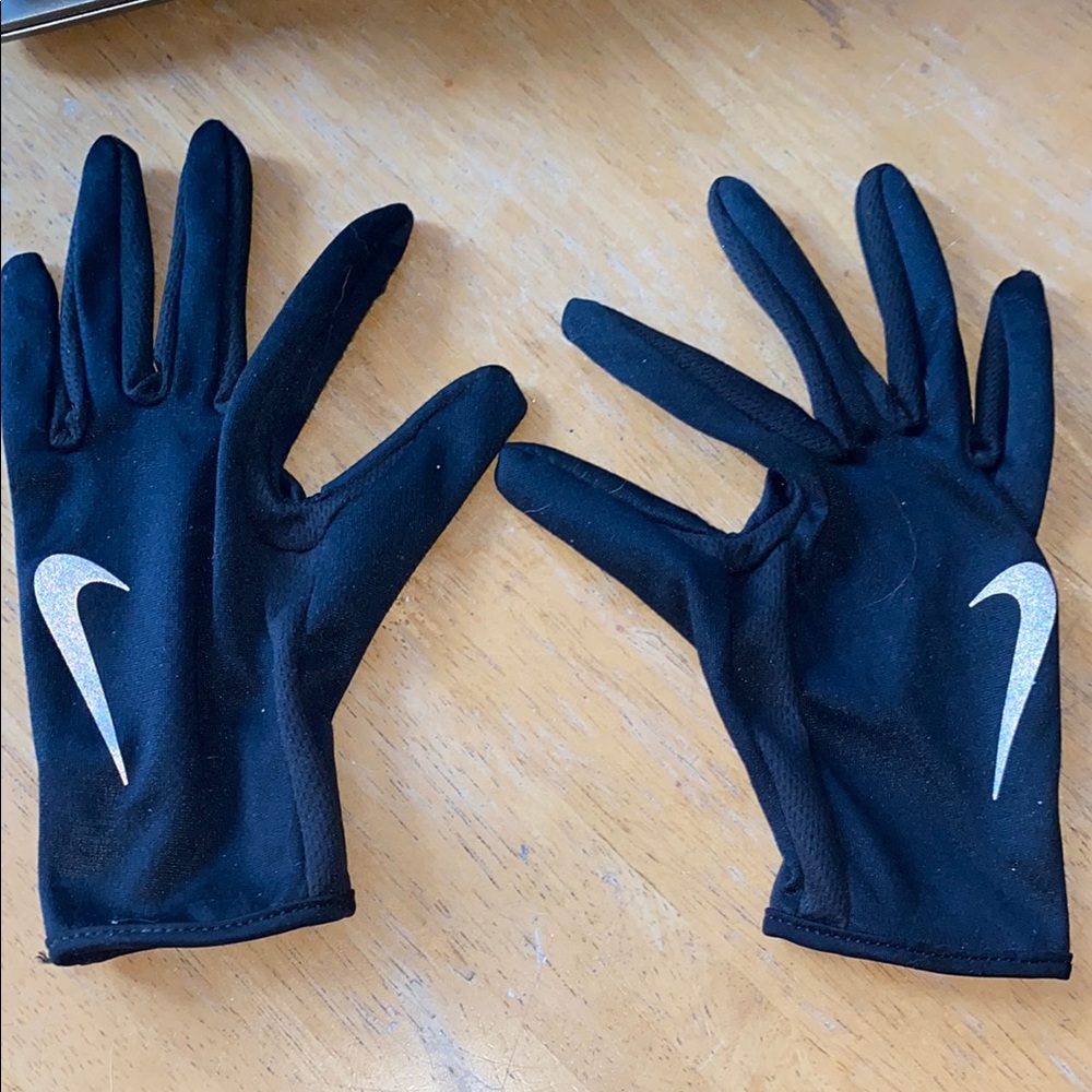 Nike Black Gloves with Silver Swoosh